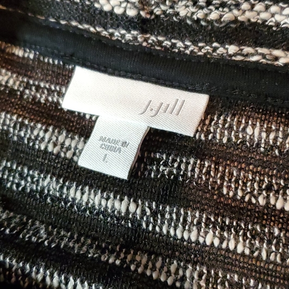 J. Jill Black & White Cowl Neck Tunic Sweater - Picture 5 of 9